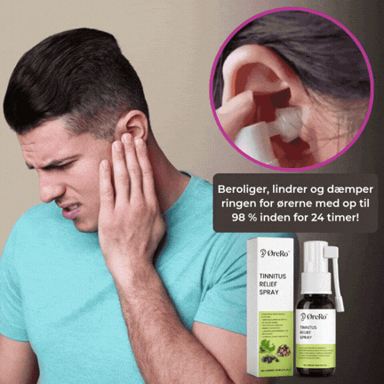 ØreRo™ - Tinnitusspray | Beroliger, lindrer og dæmper øresusen med op til 98 % på 24 timer!