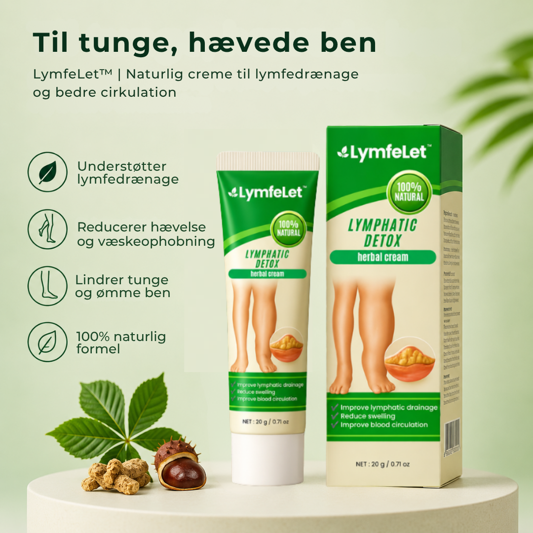 LymfeLet™ Kräm | Hjälper till att minska svullnad i benen med upp till 92 % inom 24 timmar!