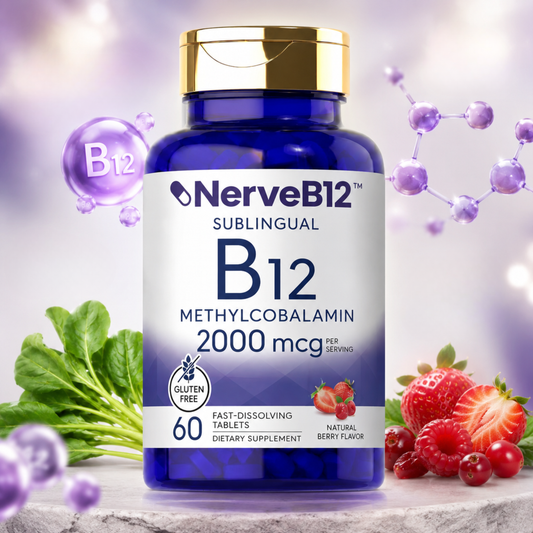 NerveB12™ -  Det eneste B12-tilskud, der helt går uden om tarmene – det smelter under tungen og optages direkte i blodbanen.