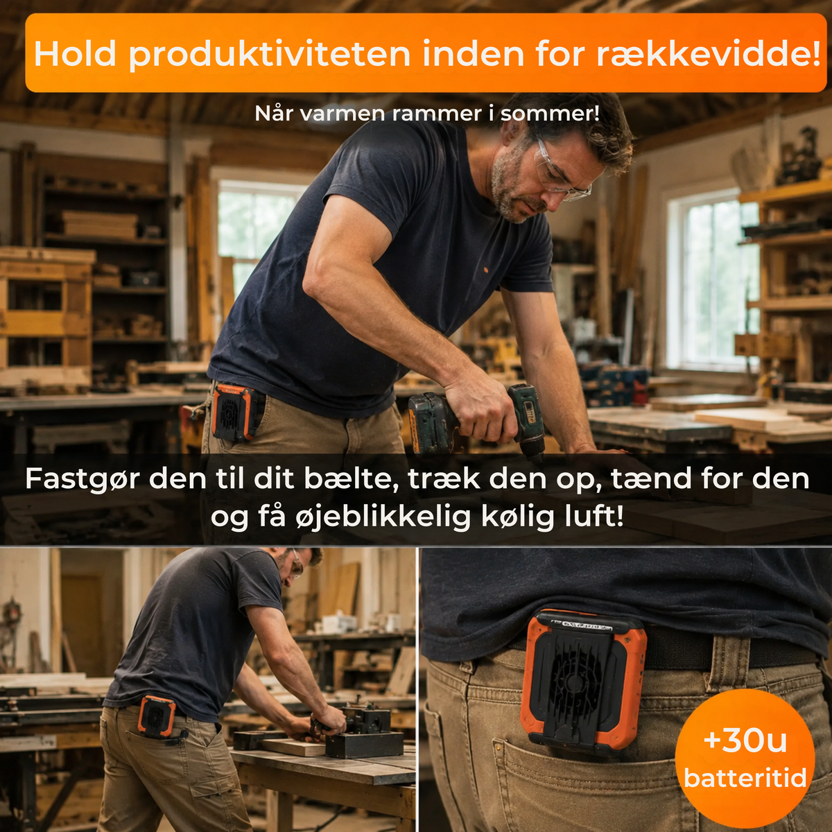 BælteBris™ | Taljevifte & 10000mah Power Bank 2 i 1