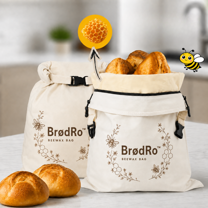 BrødRo™ - Økologisk bivoks-brødpose – 100 % bomuld