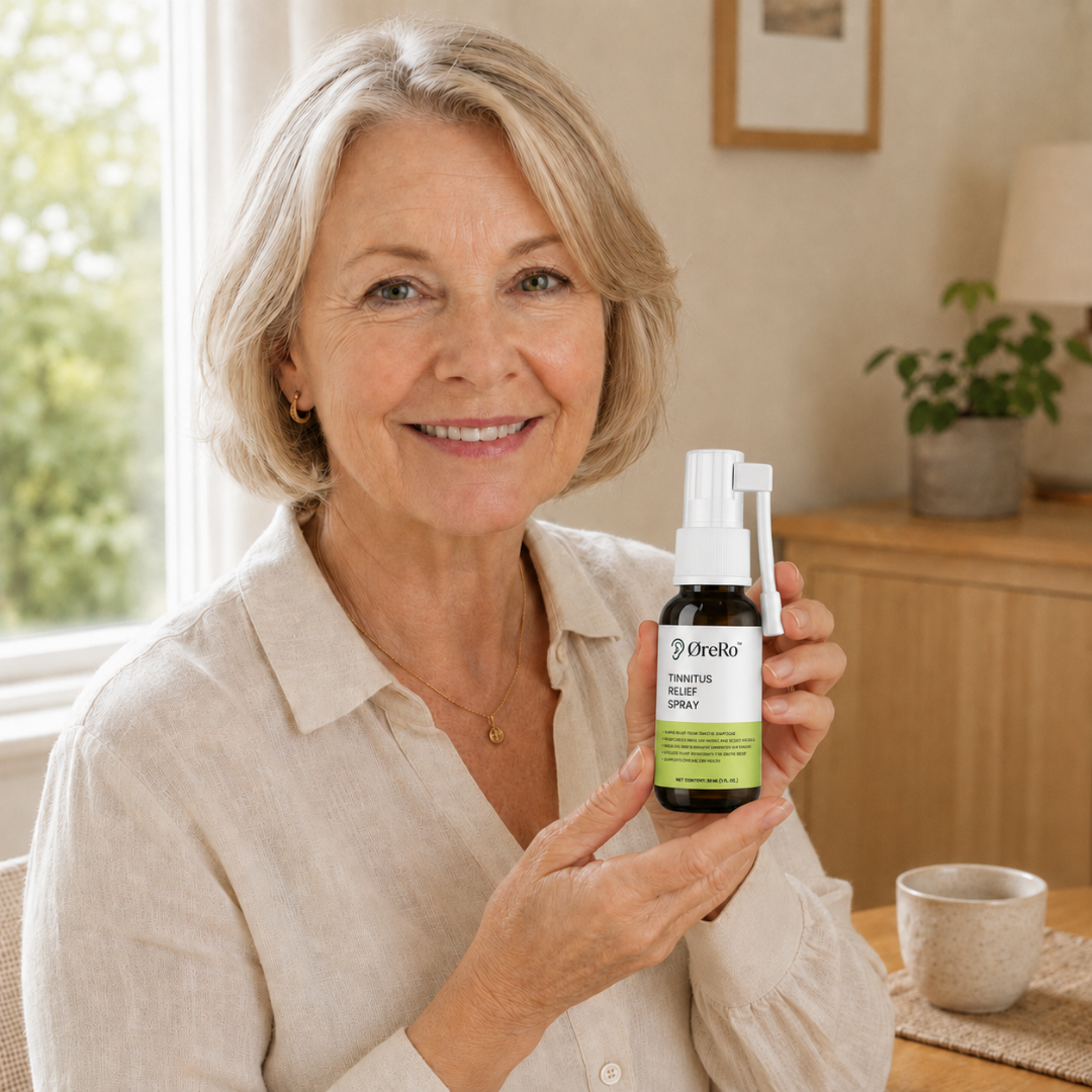 ØreRo™ - Tinnitusspray | Beroliger, lindrer og dæmper øresusen med op til 98 % på 24 timer!
