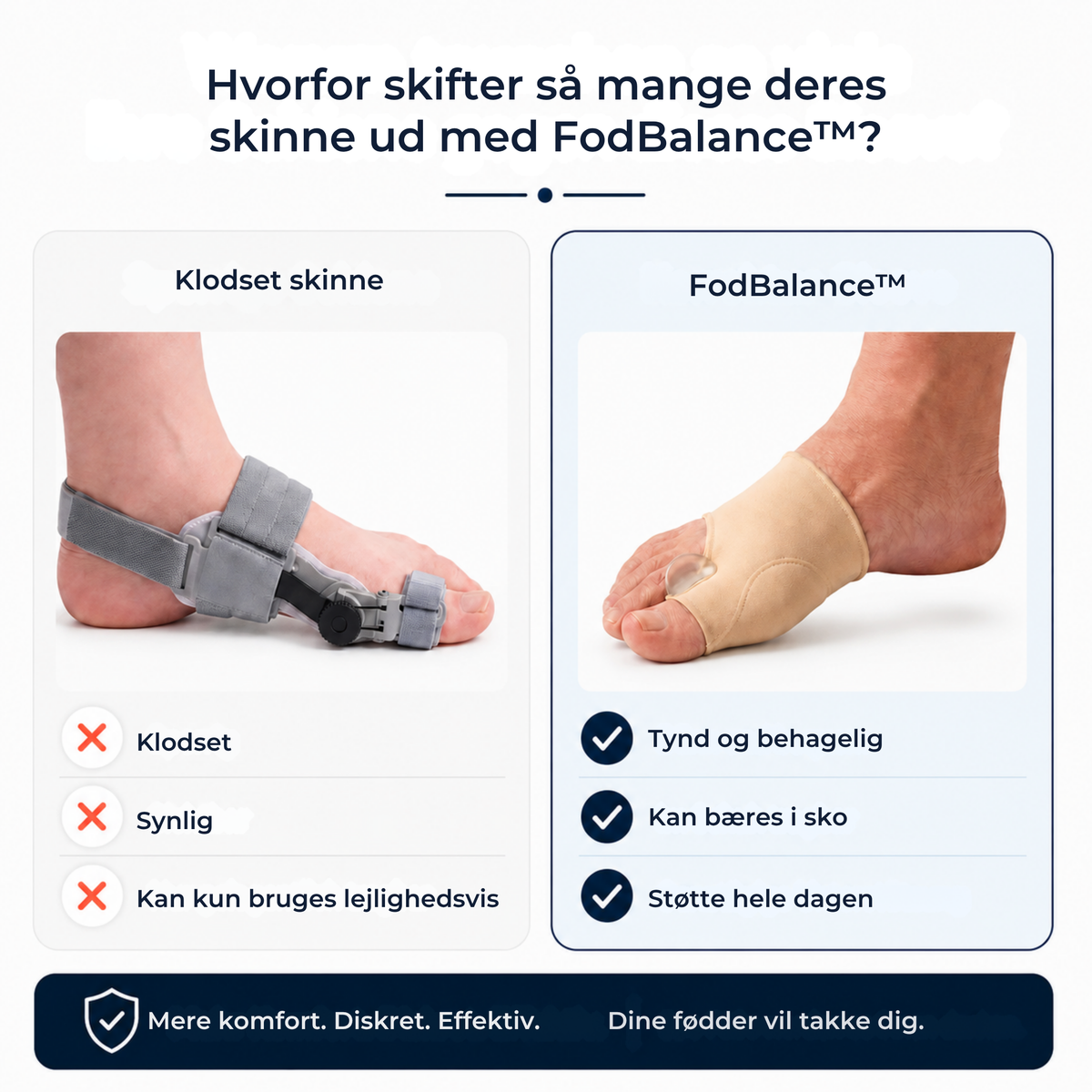 FodBalance™ | Blød støtte til knyster, så dine fødder kan føles friere hele dagen
