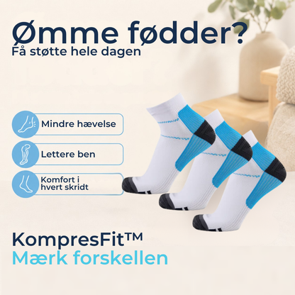 KompresFit™ Kort kompressionsstrømpe | unisex | velvære til hverdag og sport