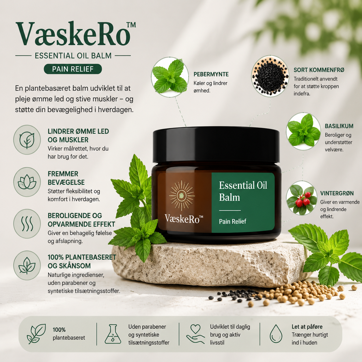 VæskeRo™ – Smertelindrende Plantebaseret Balm