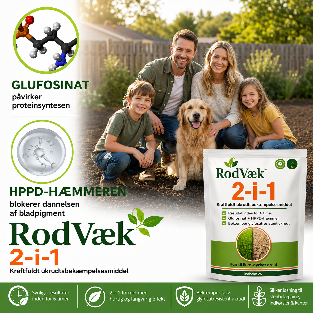 MEGA TILBUD  / RodVæk™ 2-i-1 Max Power | Se ukrudtet visne allerede inden for 6 timer!