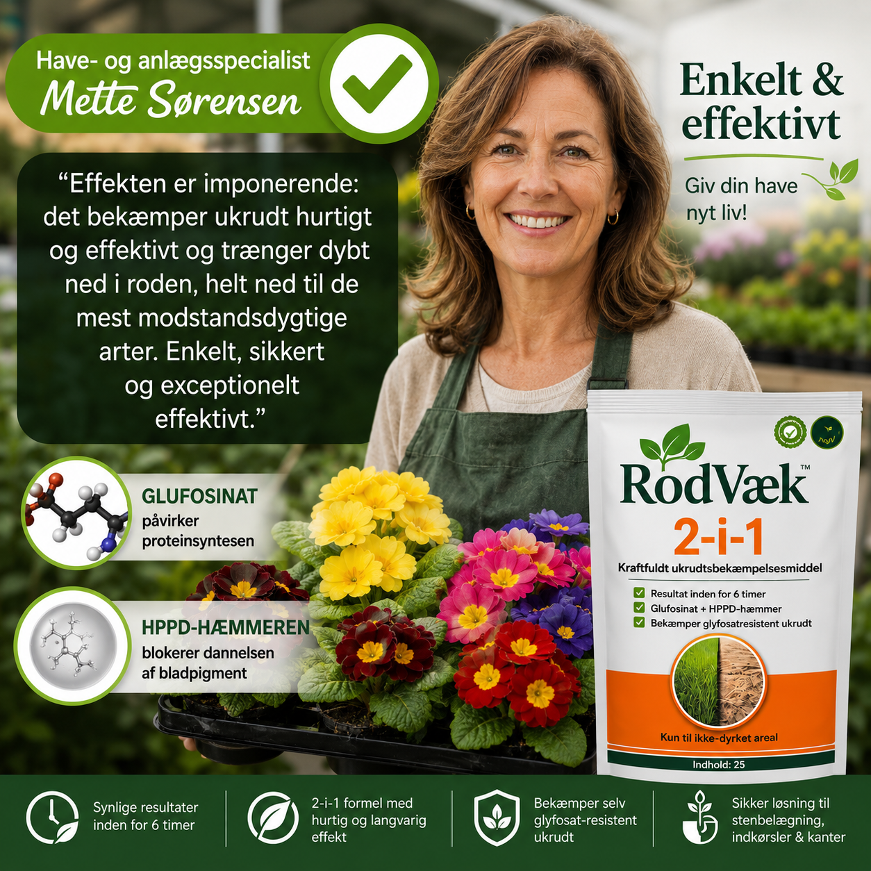 MEGA TILBUD  / RodVæk™ 2-i-1 Max Power | Se ukrudtet visne allerede inden for 6 timer!