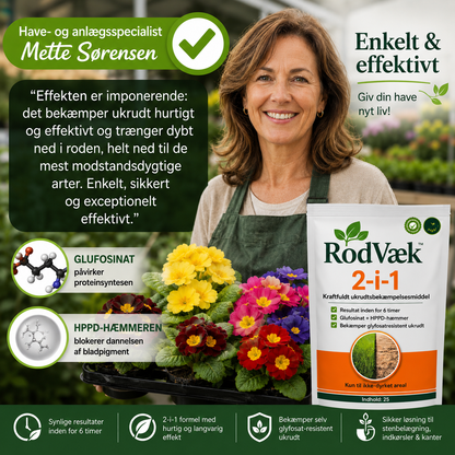 MEGA TILBUD  / RodVæk™ 2-i-1 Max Power | Se ukrudtet visne allerede inden for 6 timer!