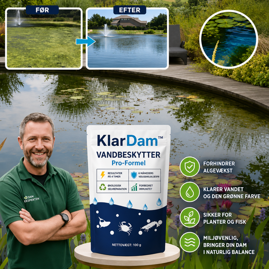 KlarDam™ Vandbehandling | Synligt klart vand på 24 timer!