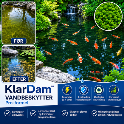 KlarDam™ Vandbehandling | Synligt klart vand på 24 timer!