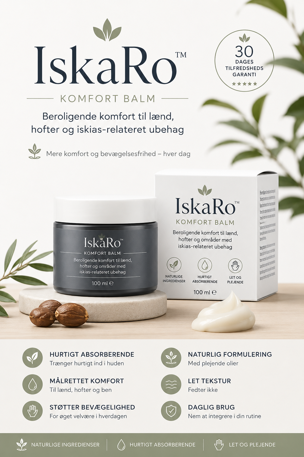 IskaRo™ Komfort Balm Balm Fjerner iskias- og hoftesmerter på bare 5 minutter