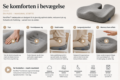 NordFlex™ Ergonomisk Sædepude Komfort der støtter dig hele dagen