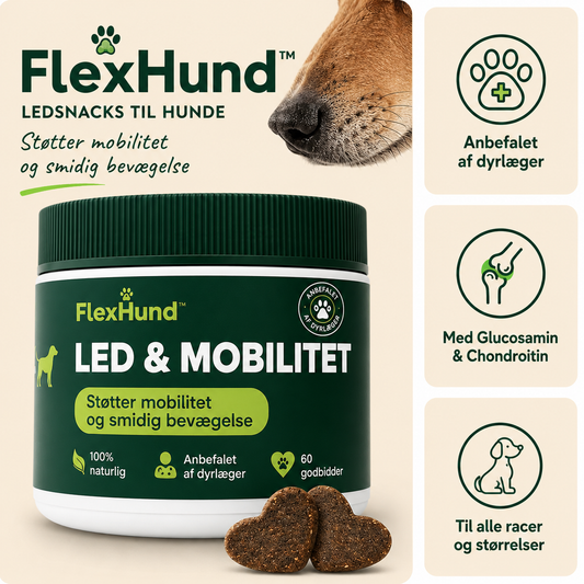 FlexHund™ – Velsmagende Ledsnacks med Glucosamin & Grønlæbet Musling