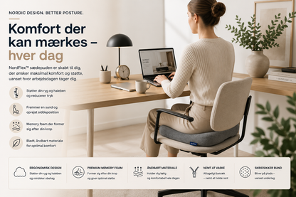 NordFlex™ Ergonomisk Sædepude Komfort der støtter dig hele dagen